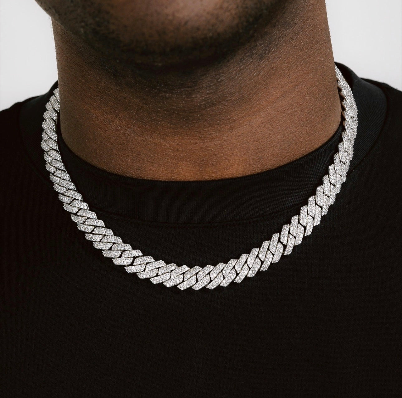 WHITE GOLD Cuban Link Chain