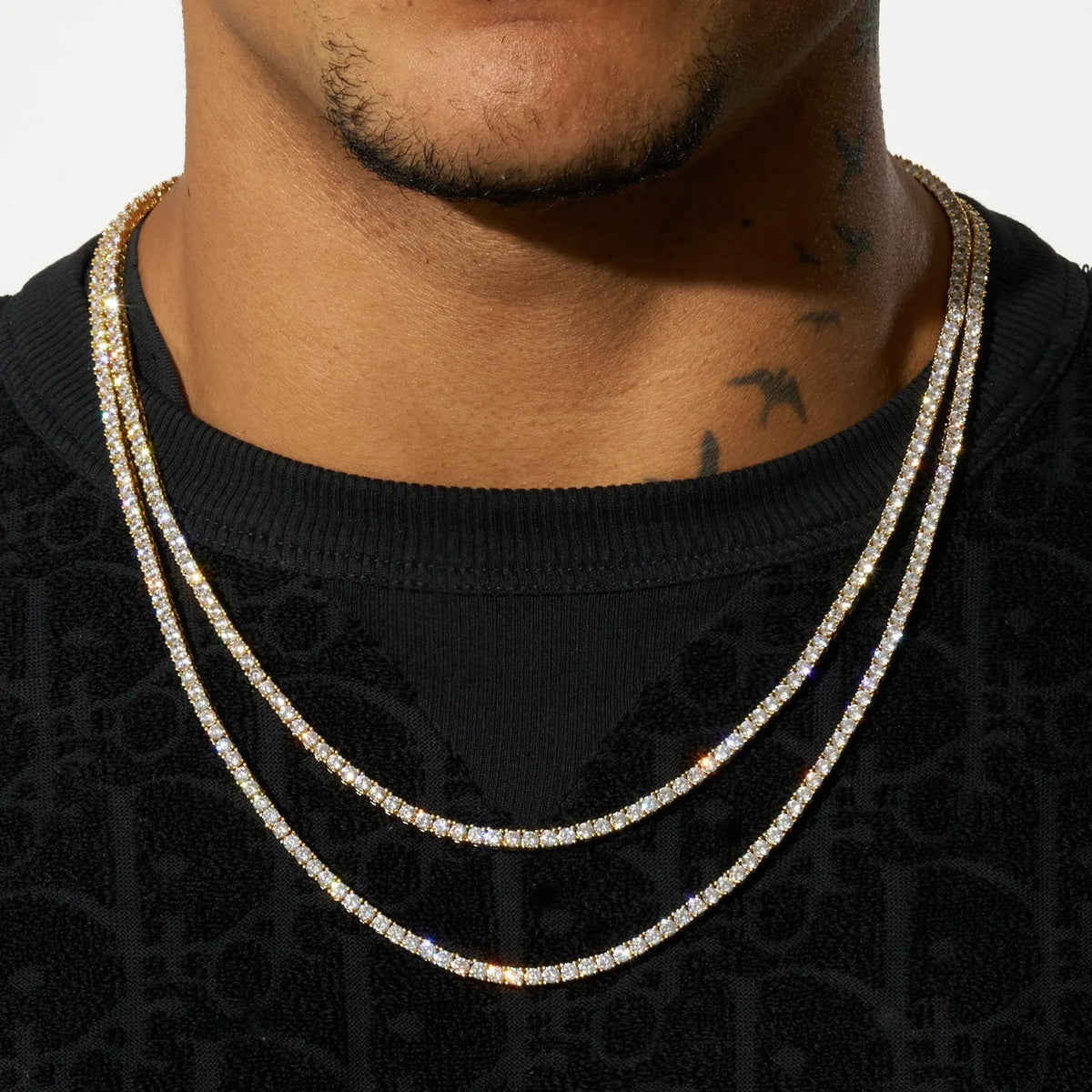 Kingdom Tennis Chain + FREE Jesus Pendant  (Gold) image 1