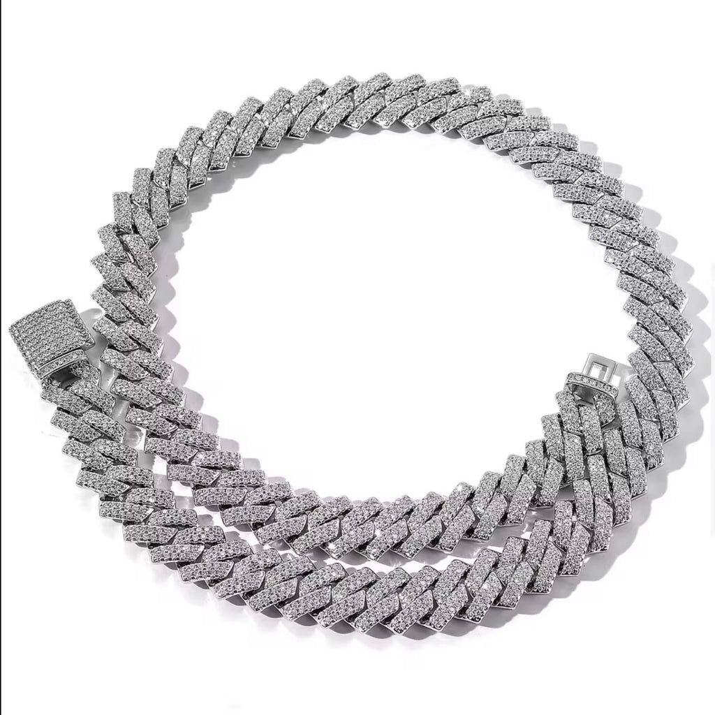Kingdom Cuban Link (White Gold) [br] 18k Plated White Gold & CZ Stones [br] 10MM image 6
