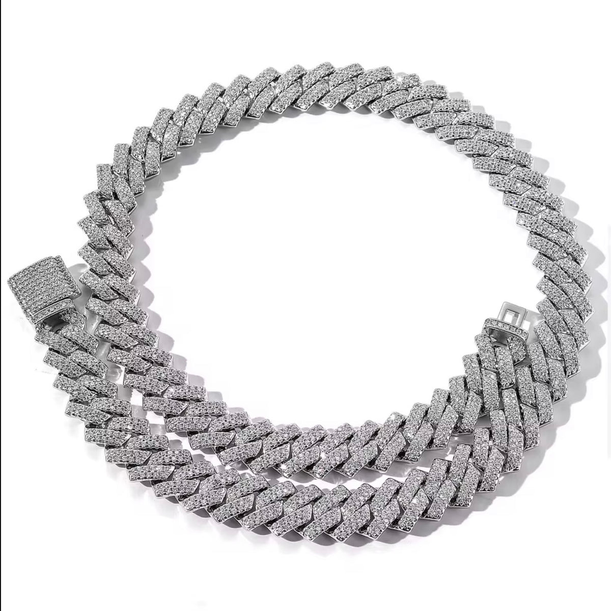 Kingdom Cuban Link (White Gold) [br] 18k Plated White Gold & CZ Stones [br] 10MM image 6