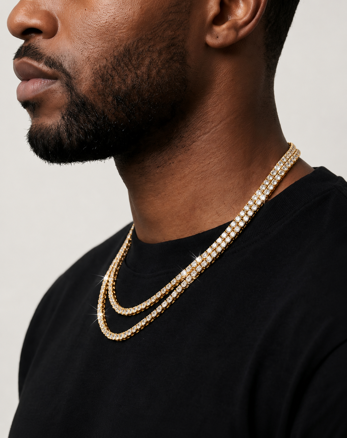 Kingdom Tennis Chain (Gold) [br] 18k Plated Gold & CZ Stones image 4