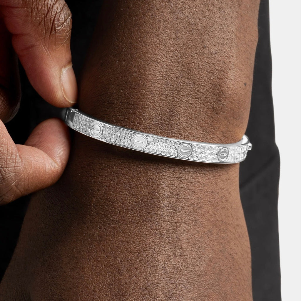 Iced Band Bracelet (White Gold) image 1