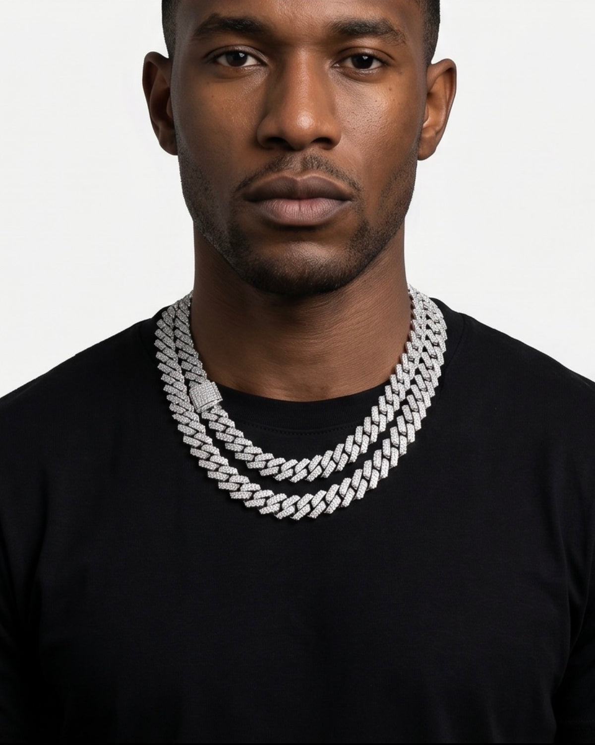 Buy the Cuban Link + Get 1 Piece Free | WHITE GOLD[br] EVERYTHING BELOW IS INCLUDED: [br] Cuban Link Chain[br] Cuban Link Bracelet [br](CZ Stones & 18k White Gold Plated)[br] 10MM image 3