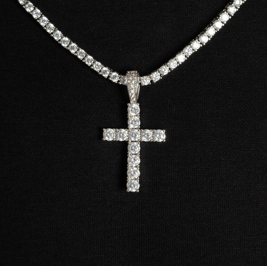 White Gold Cross Pendant image 1