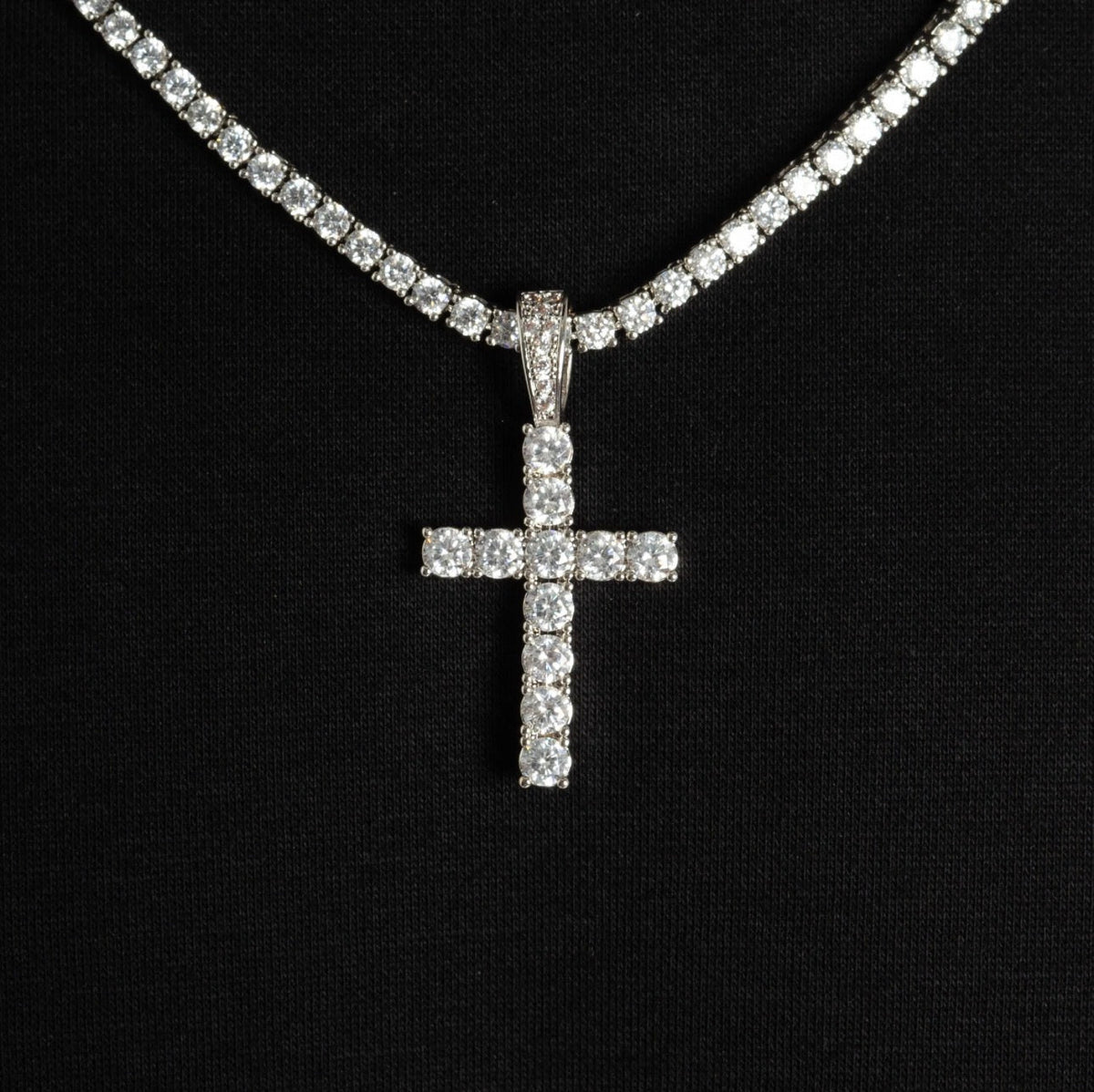 White Gold Cross Pendant image 1