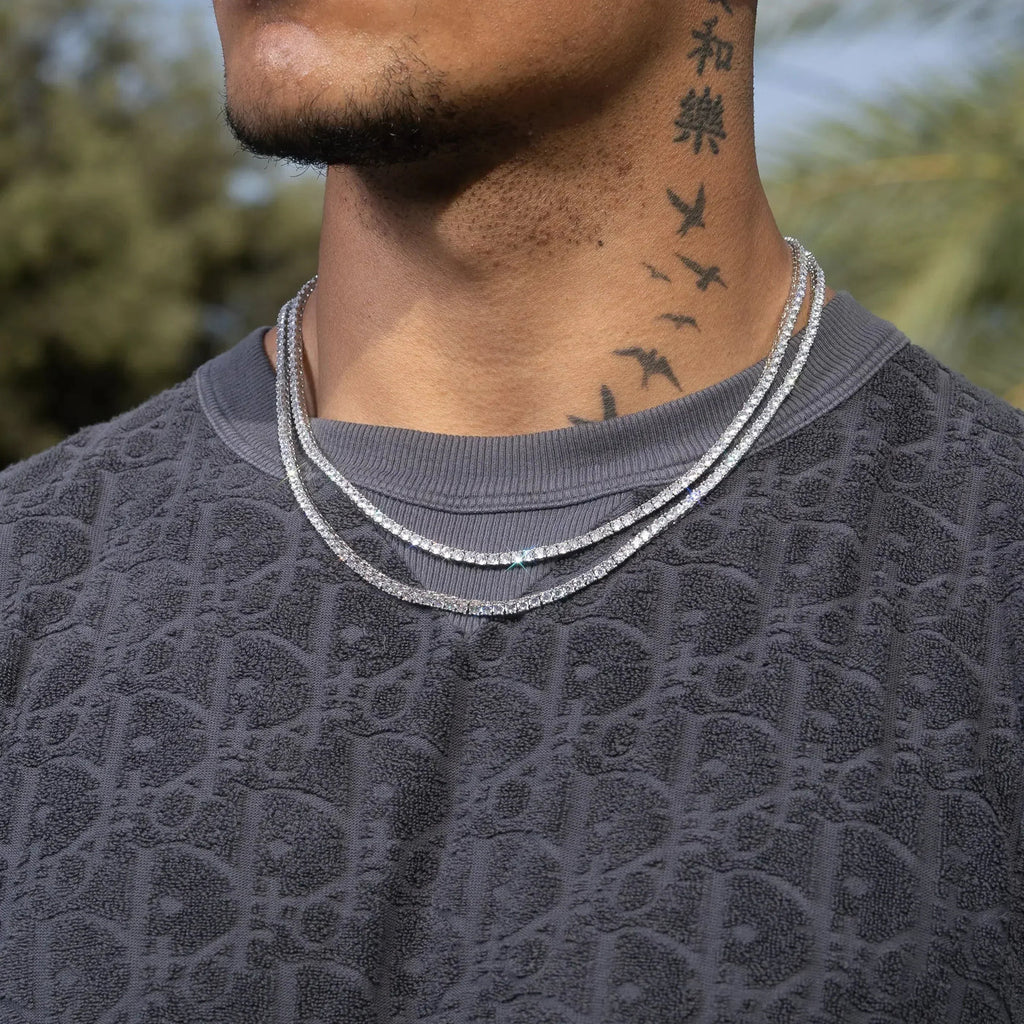 Kingdom Tennis Chain + FREE Jesus Pendant  (White Gold) image 5