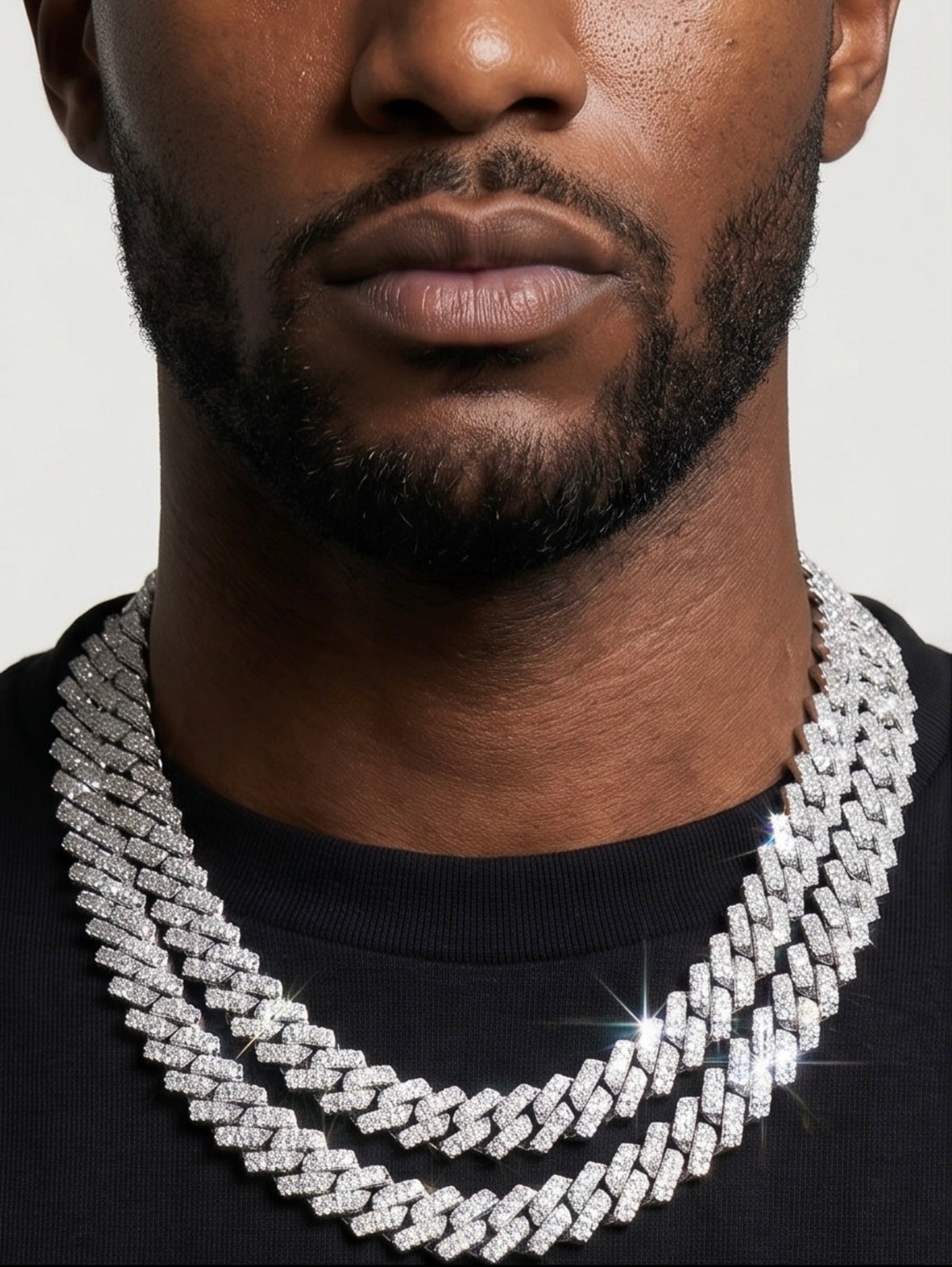 Kingdom Cuban Link (White Gold) [br] 18k Plated White Gold & CZ Stones [br] 10MM image 1