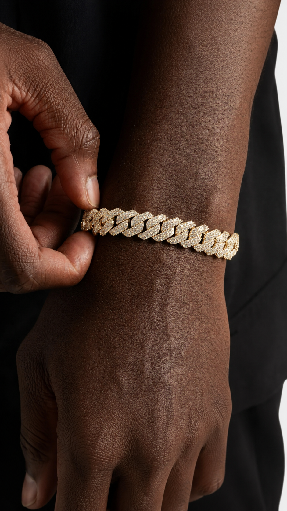 Buy the Cuban Link + Get 1 Piece Free | GOLD[br] EVERYTHING BELOW IS INCLUDED: [br] Cuban Link Chain[br] Cuban Link Bracelet [br] Tennis Chain [br](CZ Stones & 18k Gold Plated)[br] 10MM image 3