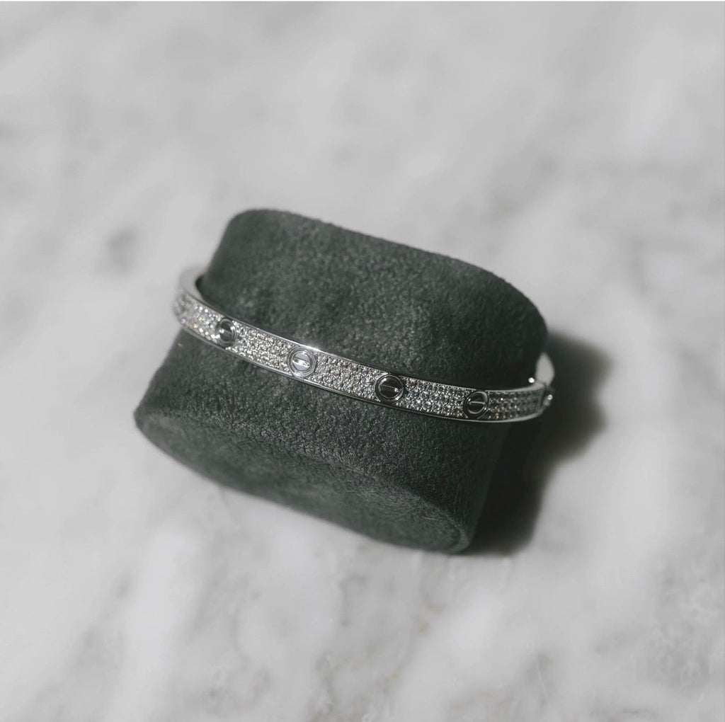 Iced Band Bracelet (White Gold) image 2