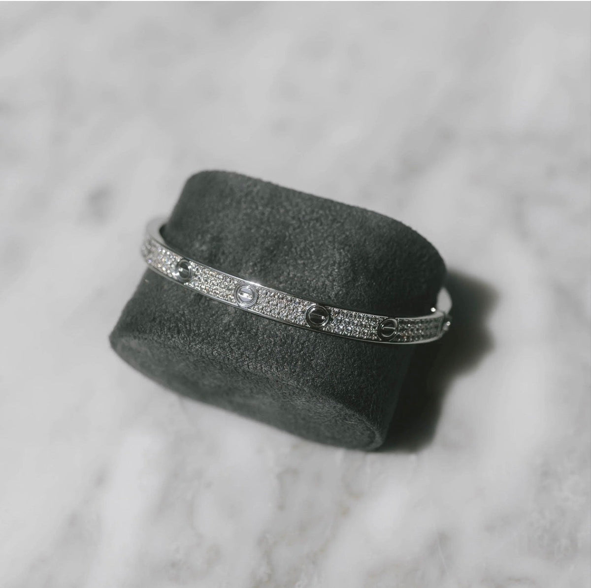 Iced Band Bracelet (White Gold) image 2