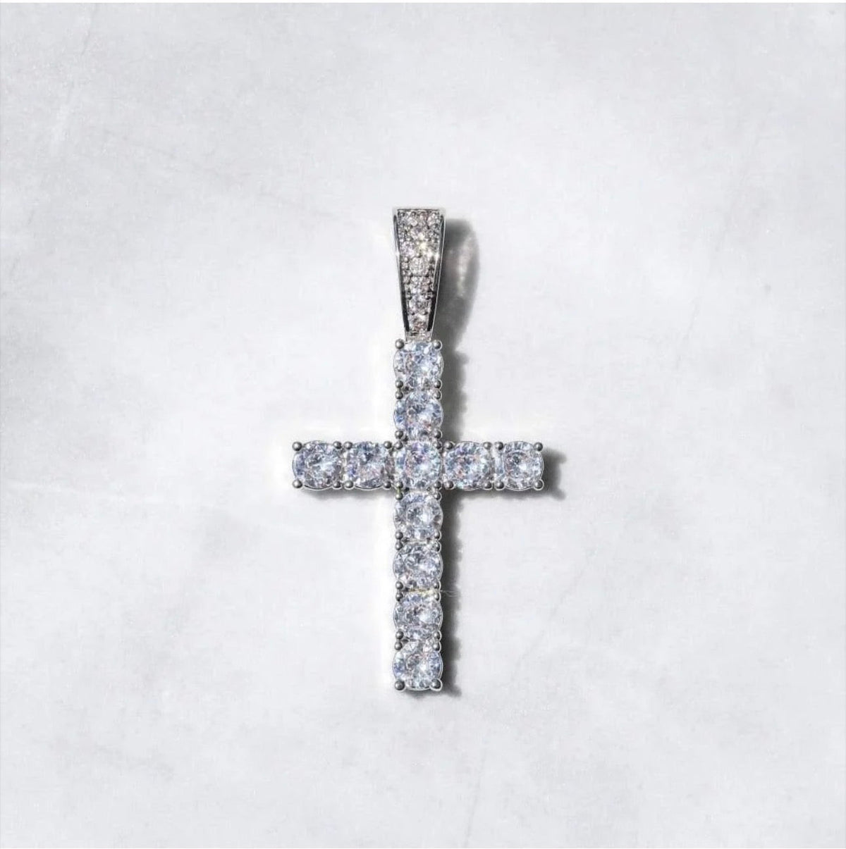 White Gold Cross Pendant image 4