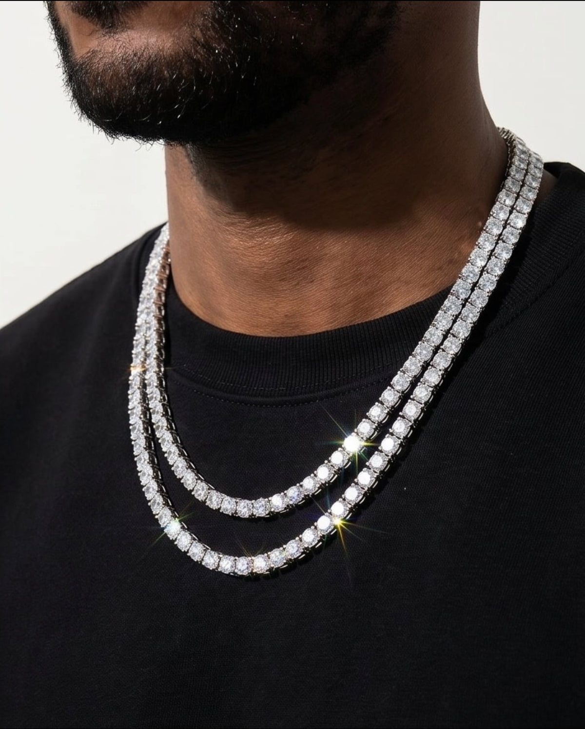 Kingdom Tennis Chain (White Gold) [br] 18k Plated White Gold & CZ Stones image 4