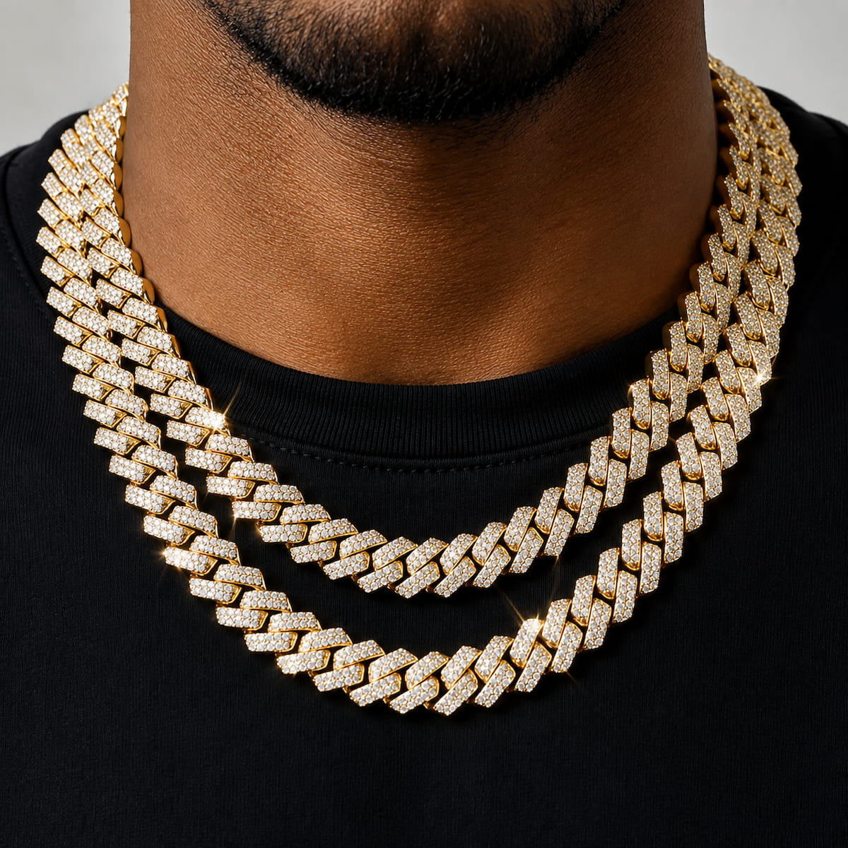 Buy the Cuban Link + Get 2 Pieces Free | GOLD[br] EVERYTHING BELOW IS INCLUDED: [br] Cuban Link Chain[br] Tennis Chain [br] Kingdom Built Presidential Watch [br](CZ Stones & 18k Gold Plated)[br] 10MM image 4
