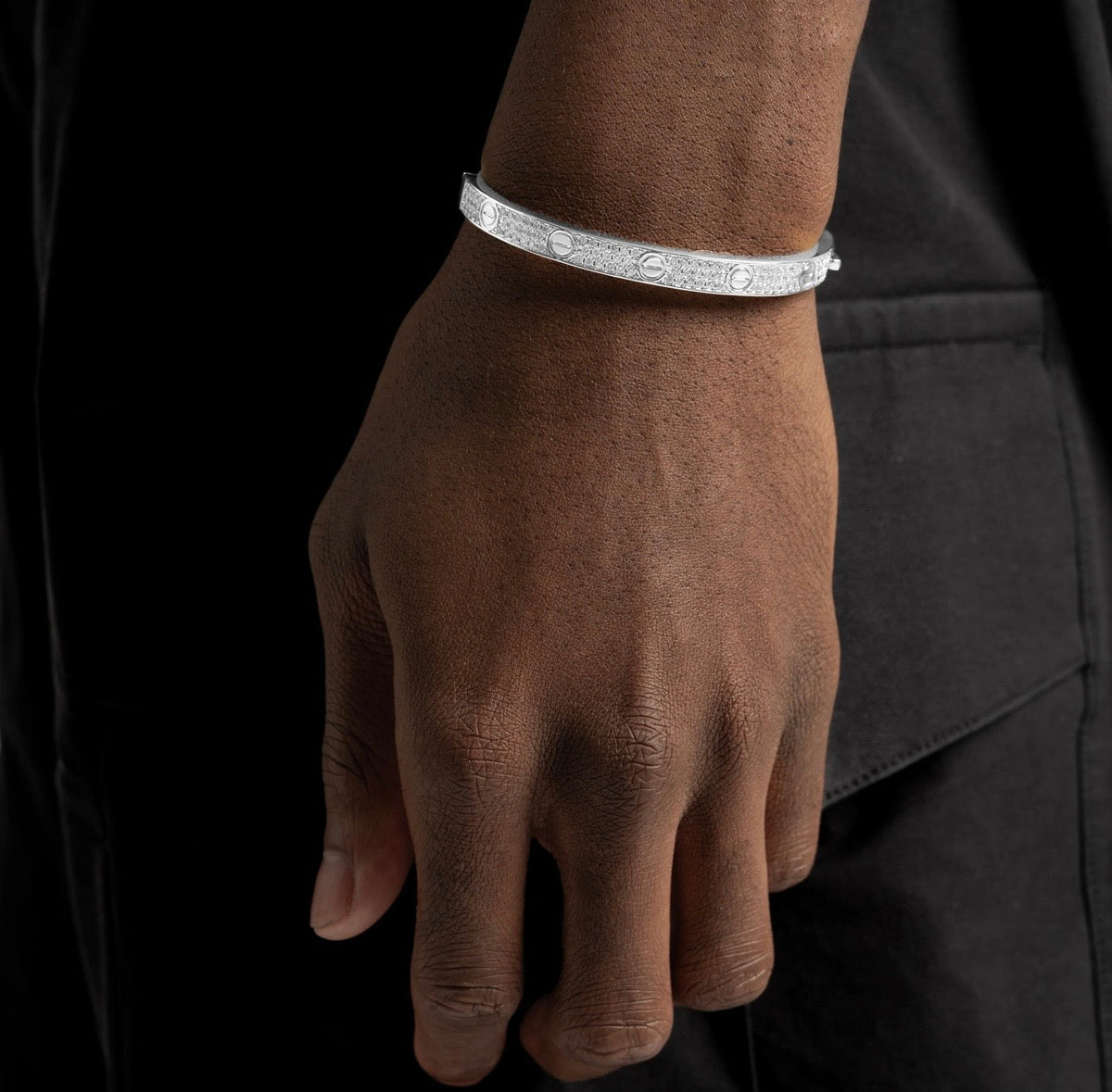 Iced Band Bracelet (White Gold) image 0