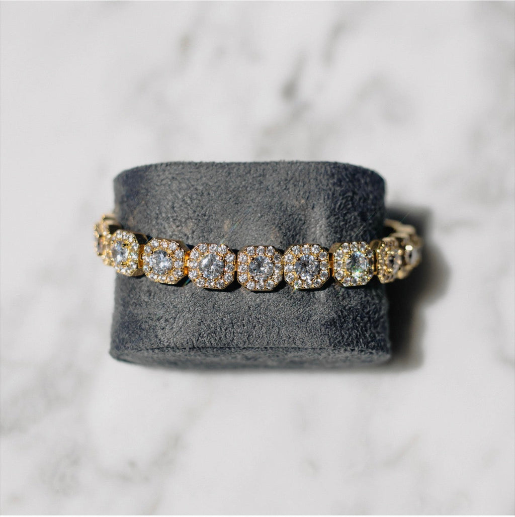Clustered Tennis Bracelet Gold image 1