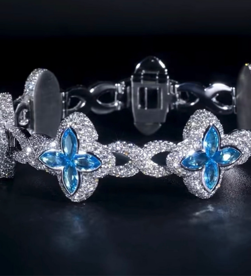 Iced Out Four Clover Bracelet