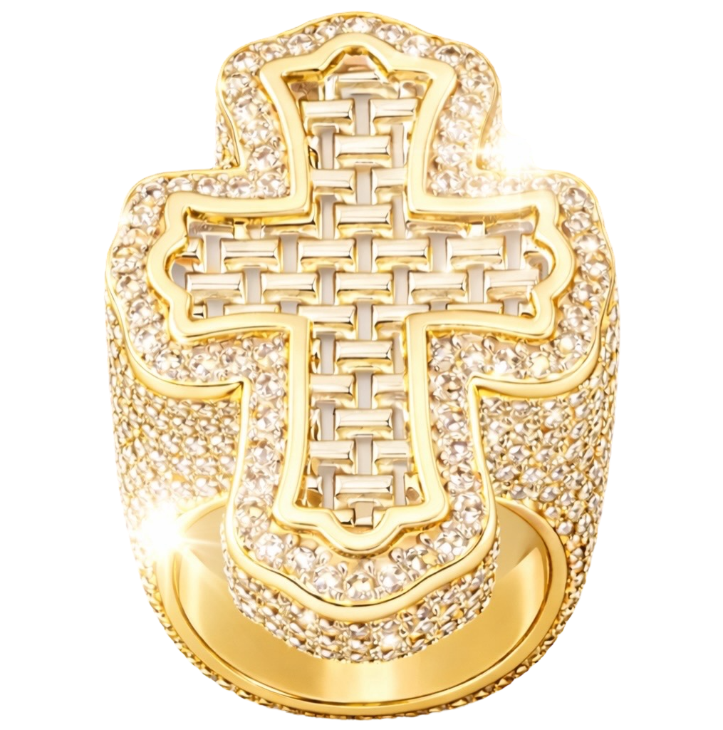 Baguette Cross Ring (Gold)