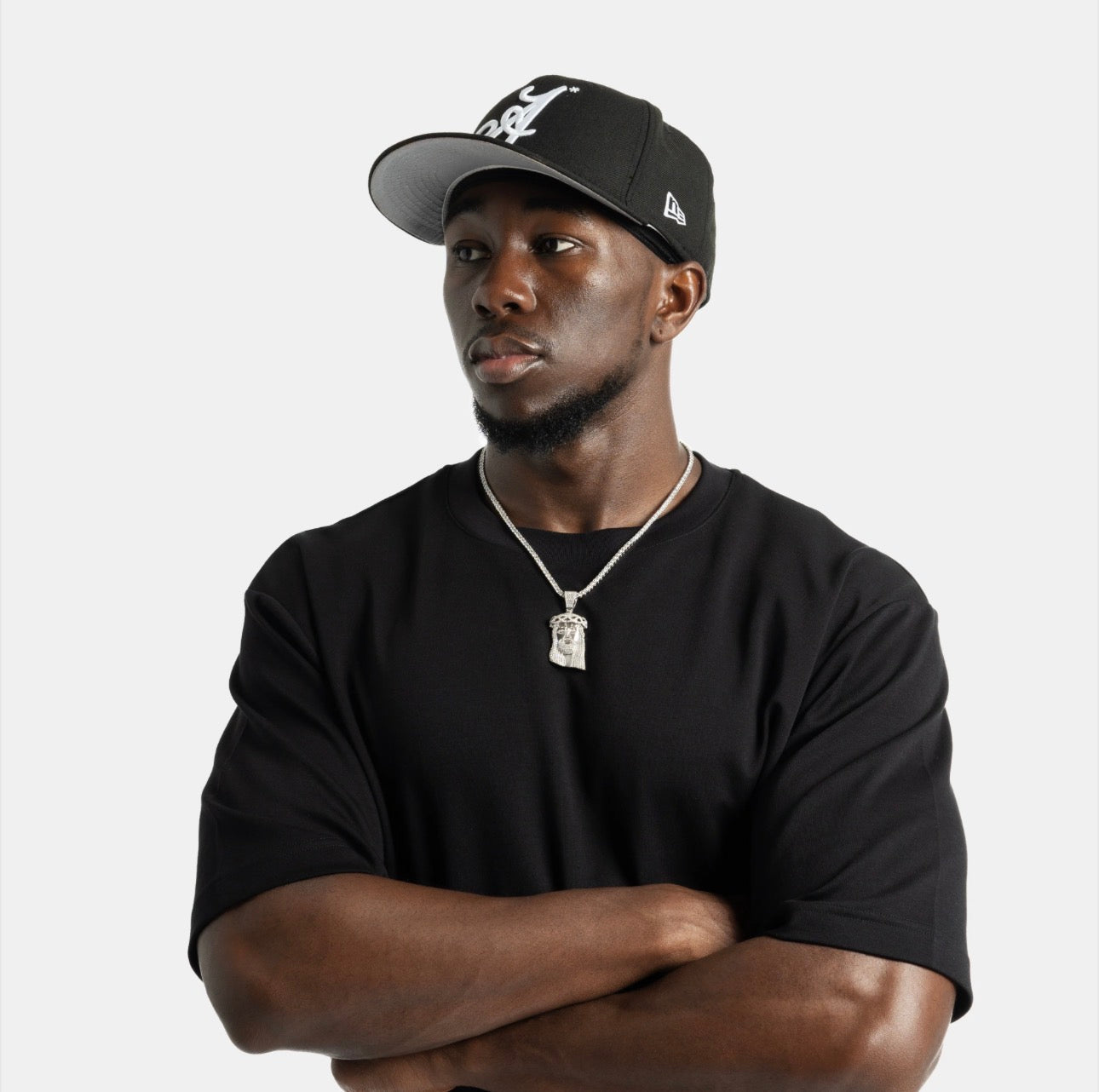 White Gold Jesus Piece Pendant