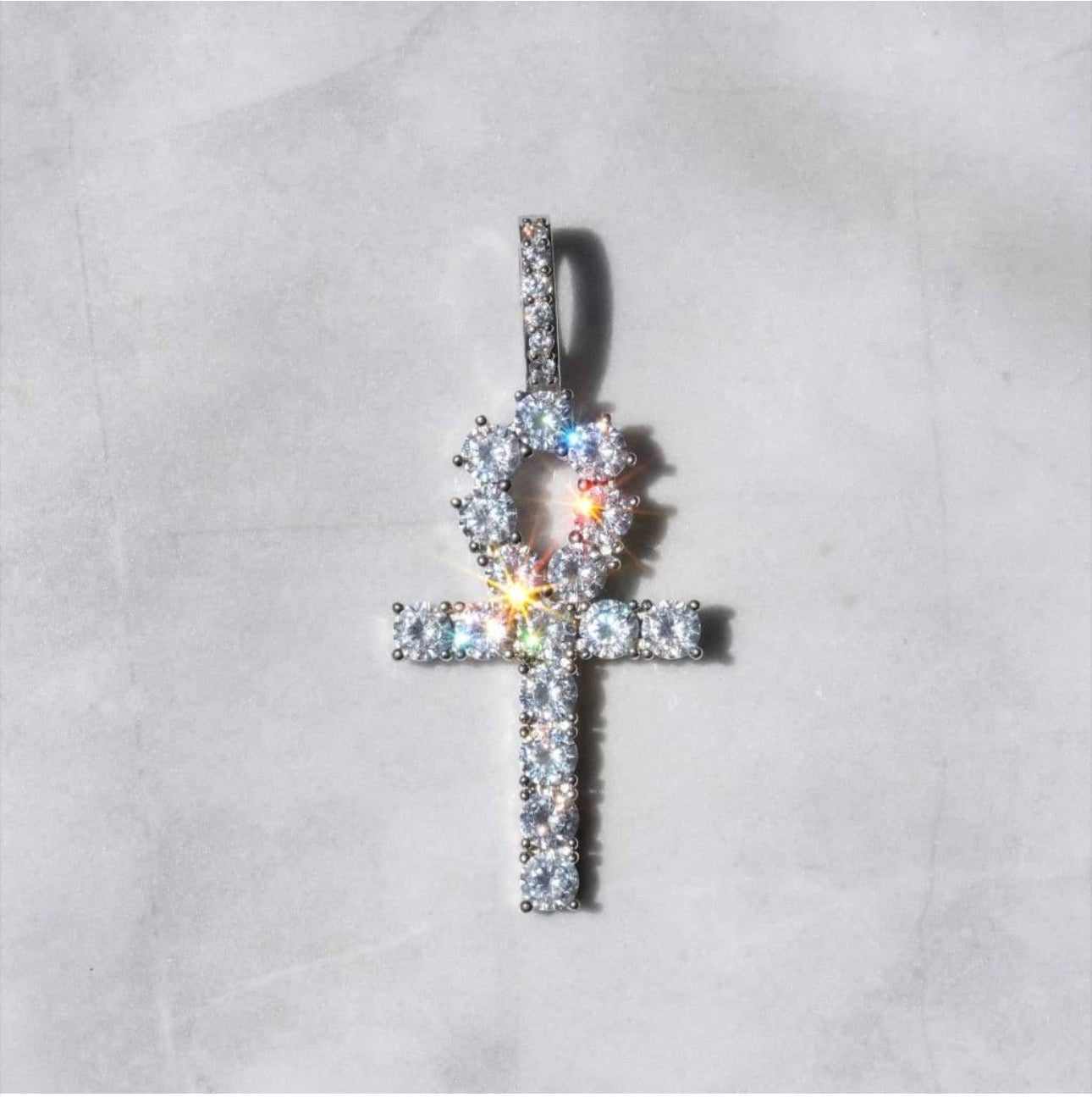 White Gold Ankh Pendant