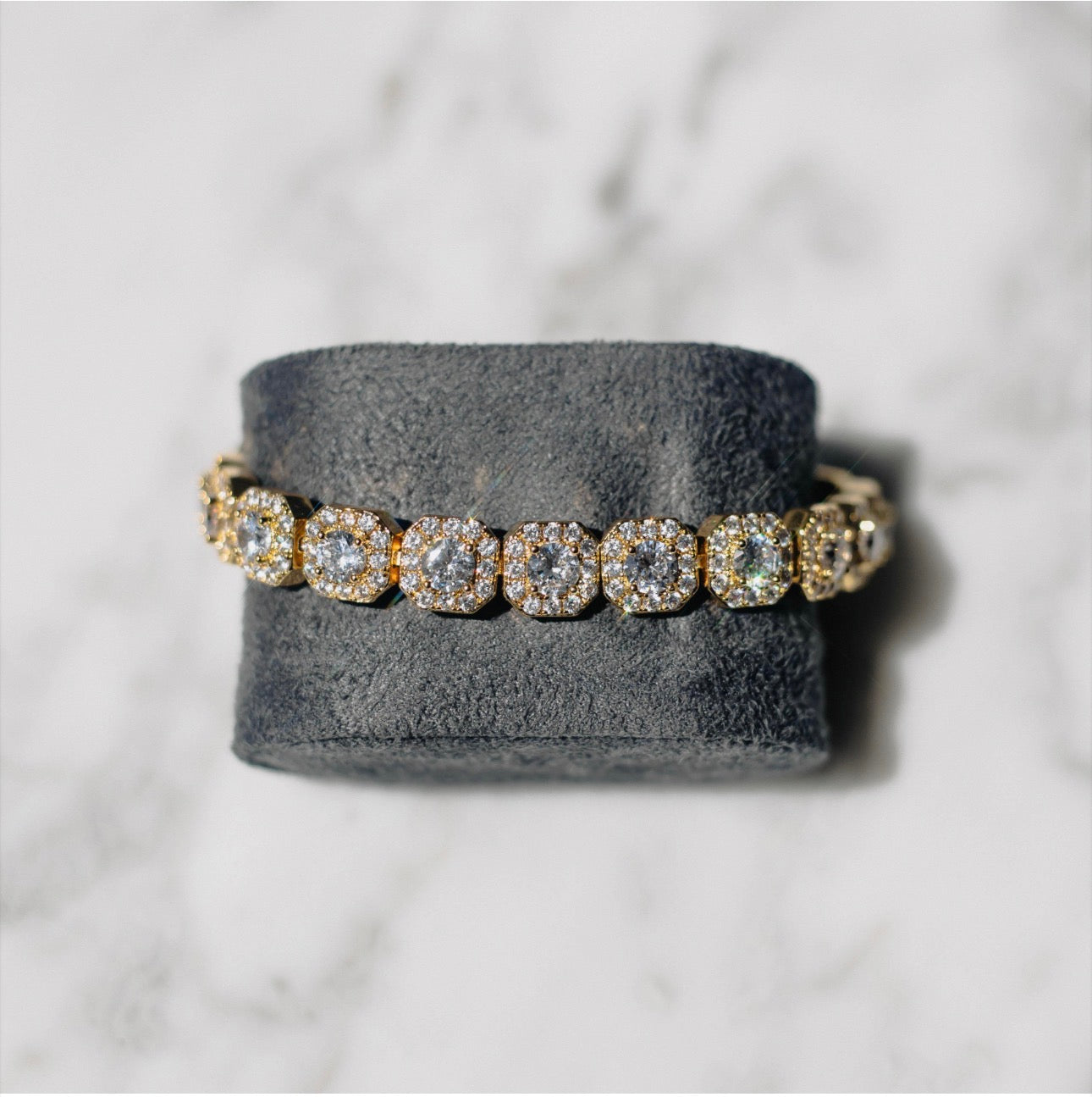 Clustered Tennis Bracelet Gold