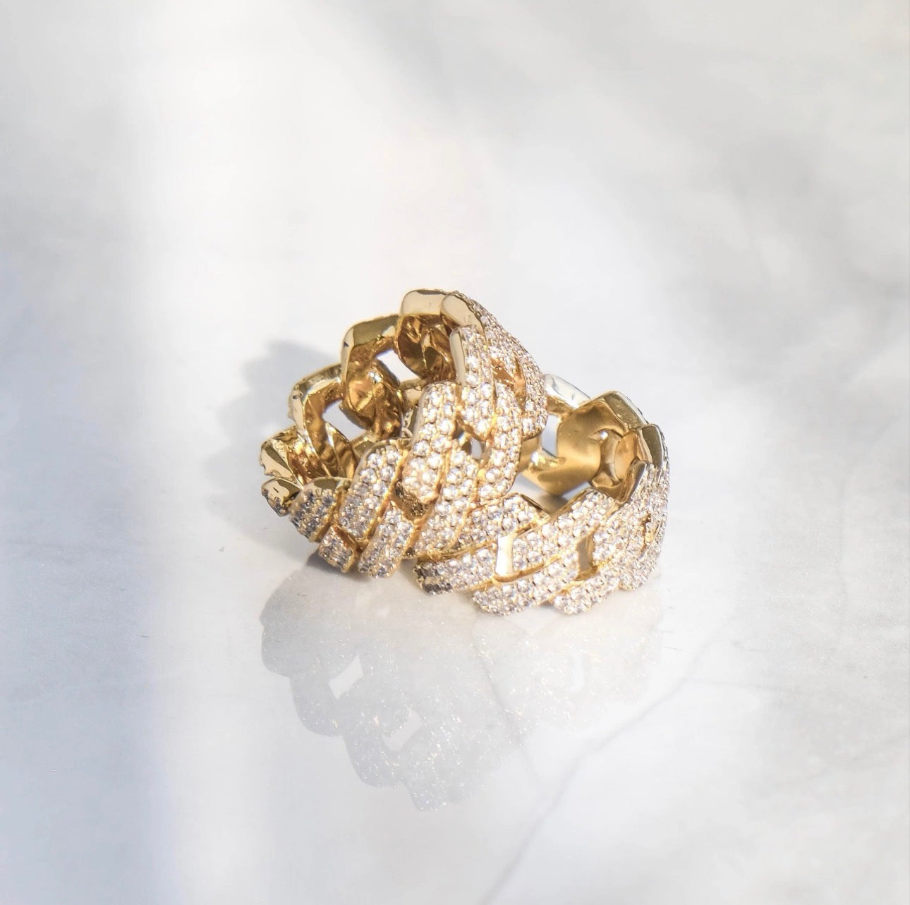 Prong Cuban Ring (Gold)