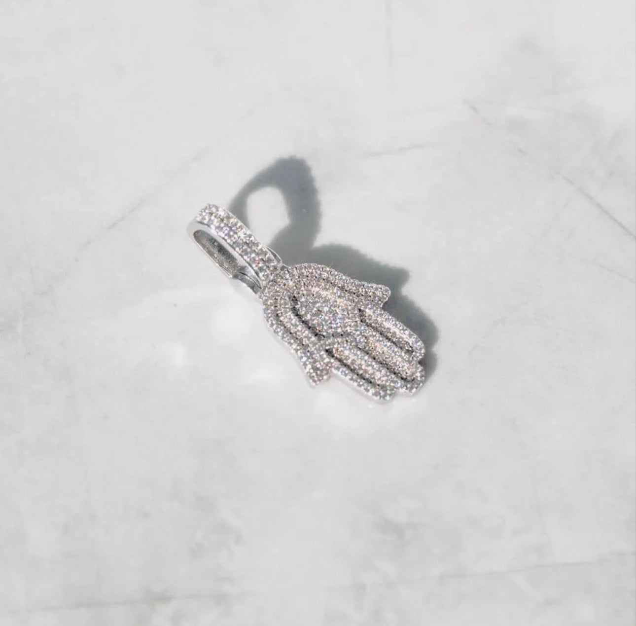 Hamza Pendant (White Gold)