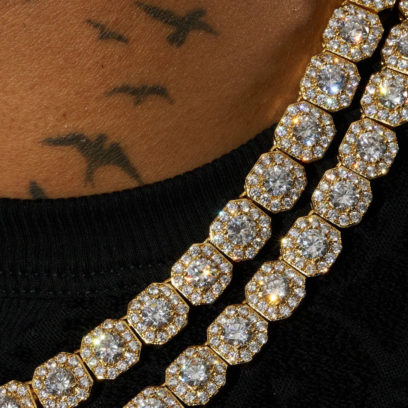 Clustered Tennis Chain (Gold)