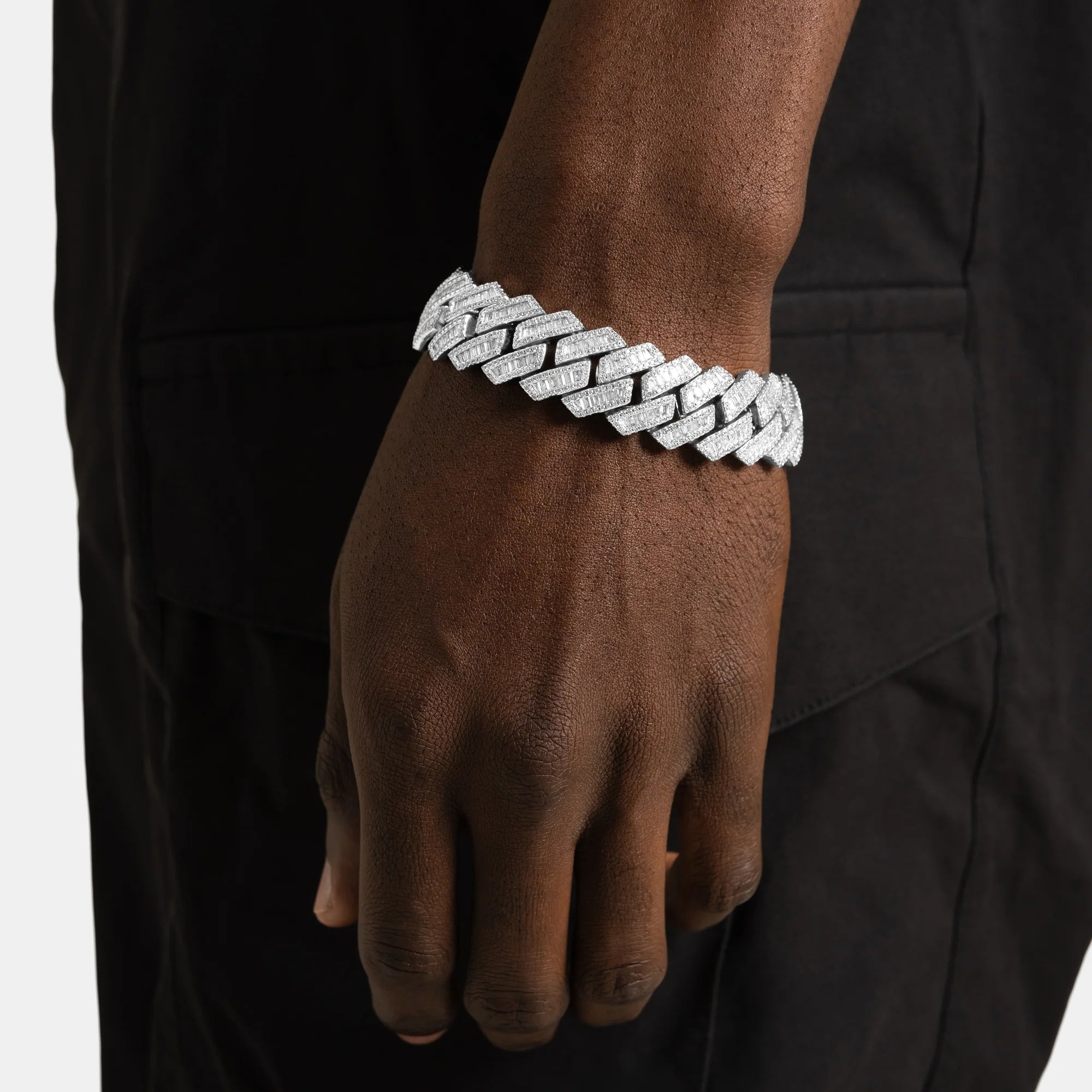 Baguette Kingdom Cuban Link (White Gold)