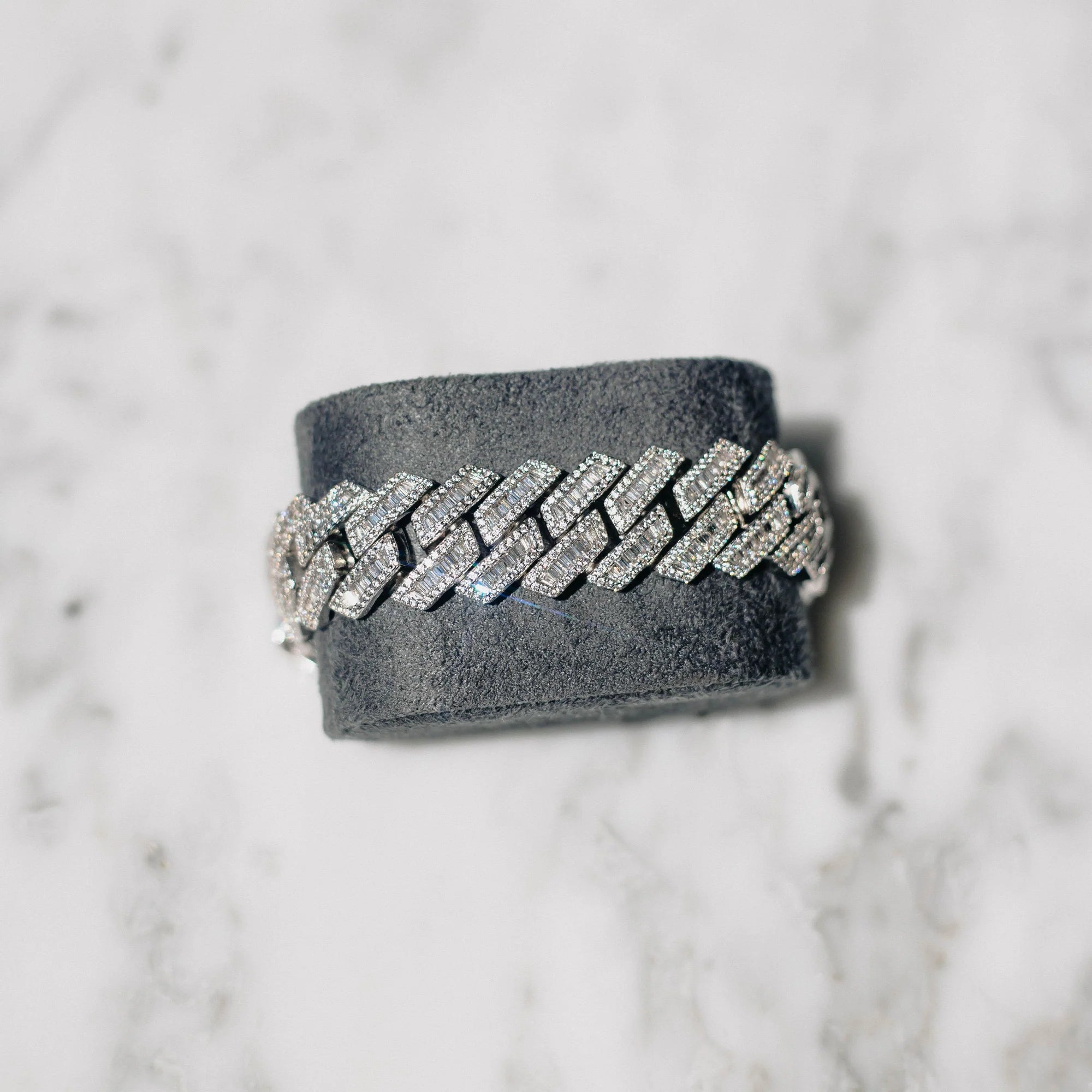 Baguette Kingdom Cuban Link (White Gold)