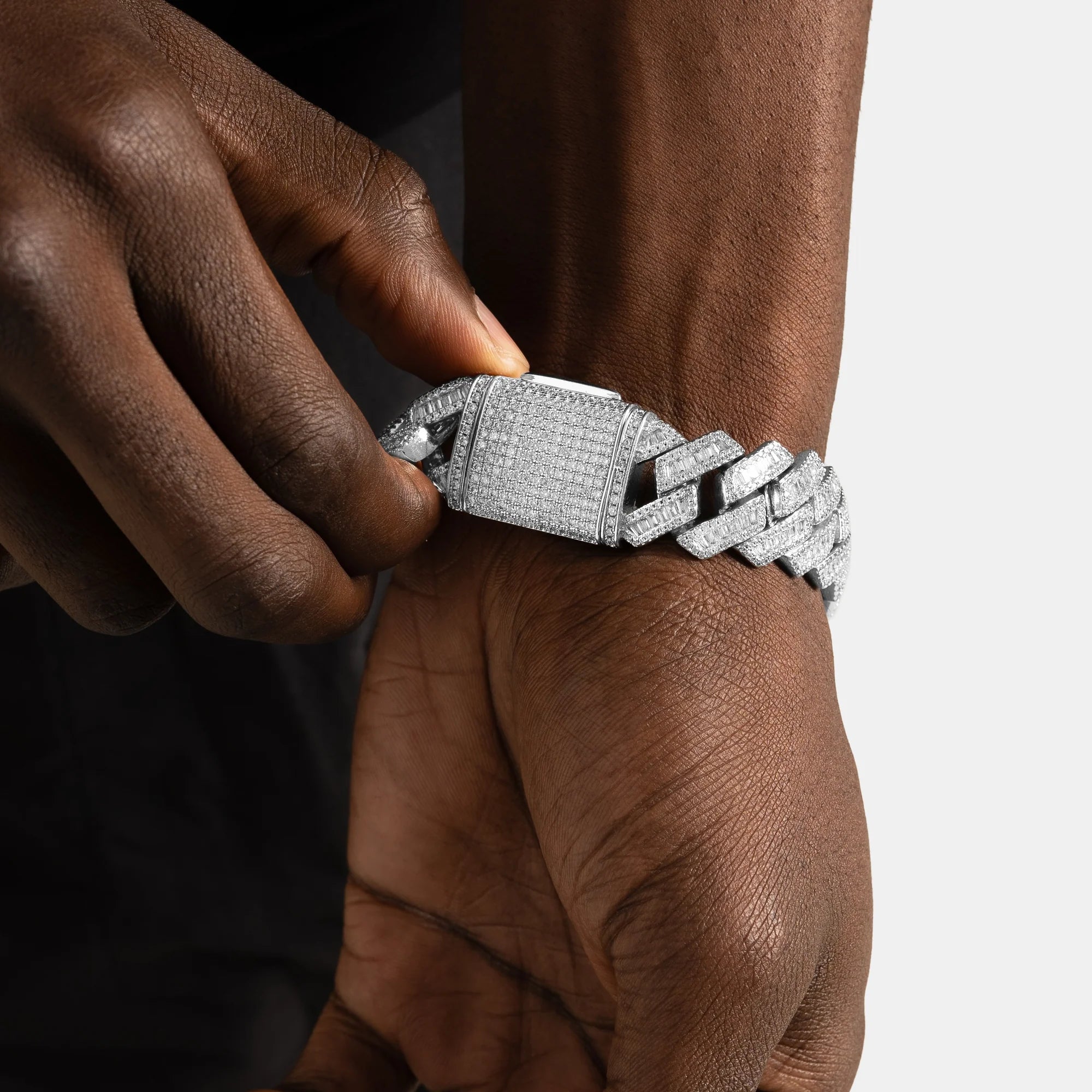 Baguette Kingdom Cuban Link (White Gold)