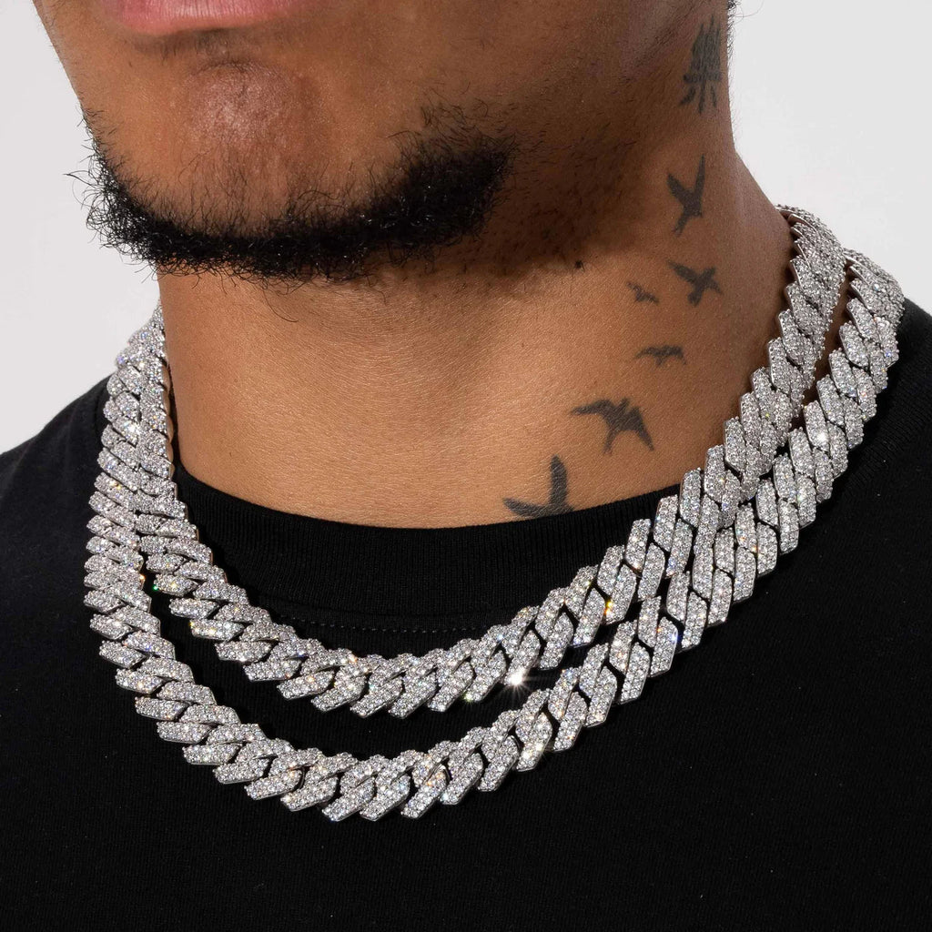 Kingdom Cuban Link + FREE Tennis Chain | WHITE GOLD[br] EVERYTHING BELOW IS INCLUDED: [br] Cuban Link Chain[br] Tennis Chain [br](CZ Stones & 18k White Gold Plated) image 3