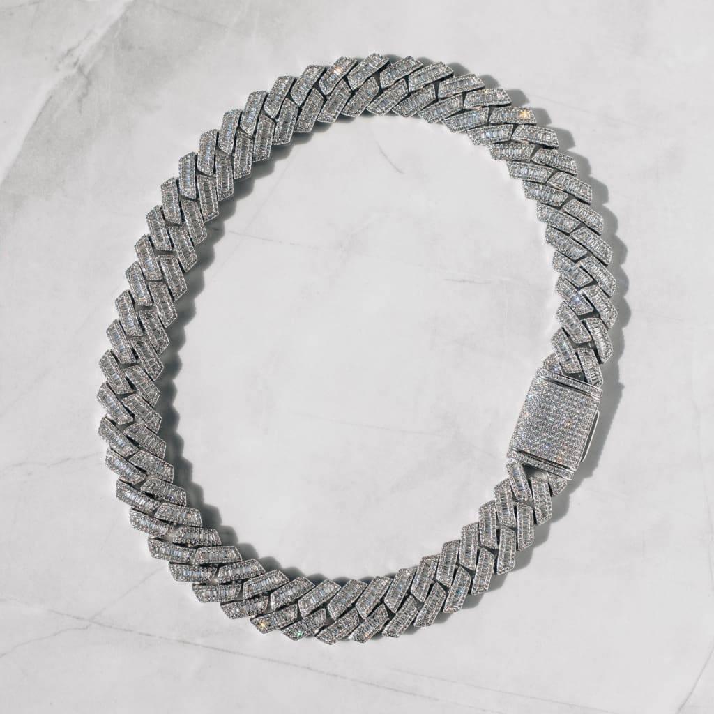 Baguette Kingdom Cuban Link ( White Gold) image 2