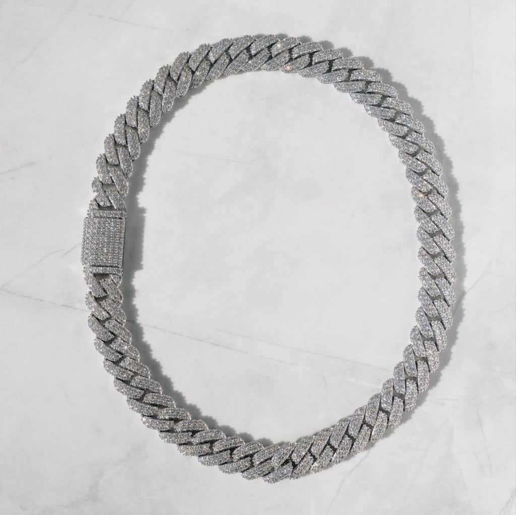 Buy the Cuban Link + Get 1 Piece Free | WHITE GOLD[br] EVERYTHING BELOW IS INCLUDED: [br] Cuban Link Chain[br] Cuban Link Bracelet [br](CZ Stones & 18k White Gold Plated)[br] 10MM image 0