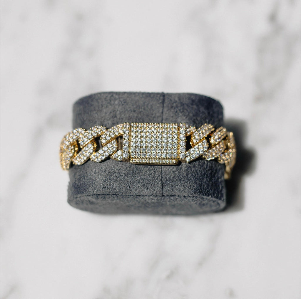 Buy the Cuban Link + Get 1 Piece Free | GOLD[br] EVERYTHING BELOW IS INCLUDED: [br] Cuban Link Chain[br] Cuban Link Bracelet [br] Tennis Chain [br](CZ Stones & 18k Gold Plated)[br] 10MM image 6