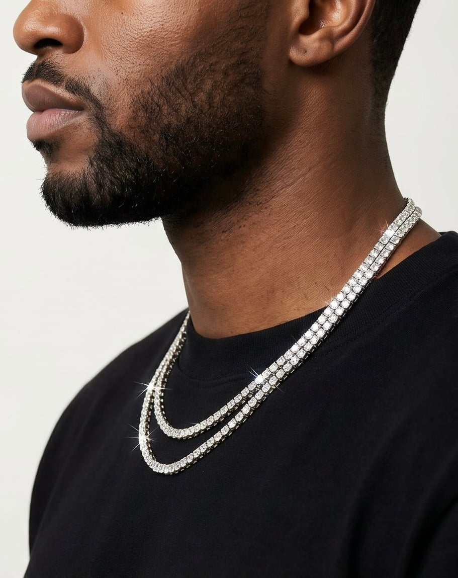 Kingdom Tennis Chain (White Gold) [br] 18k Plated White Gold & CZ Stones image 3