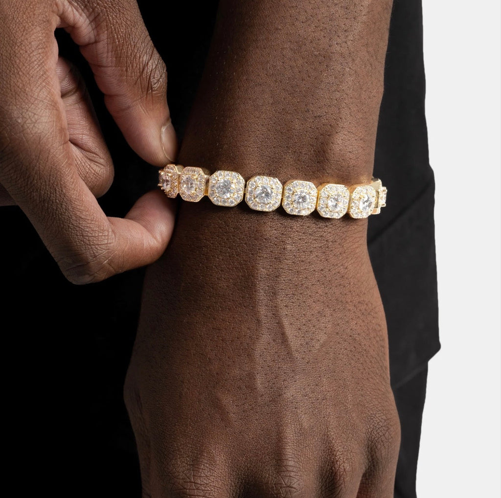 Clustered Tennis Bracelet Gold image 2