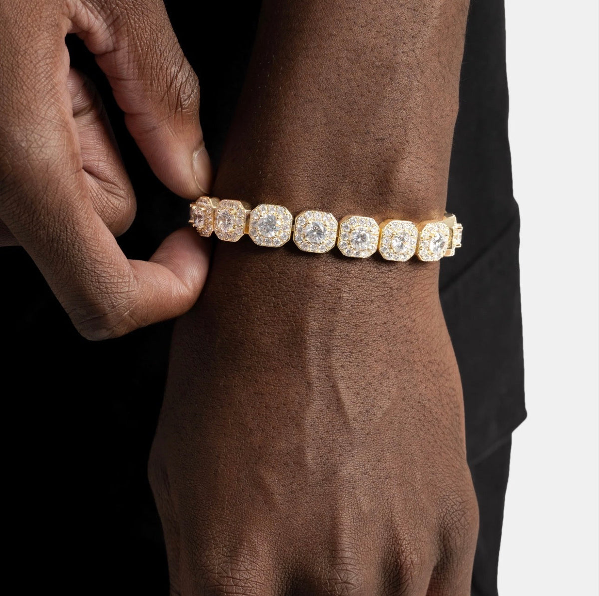 Clustered Tennis Bracelet Gold image 2
