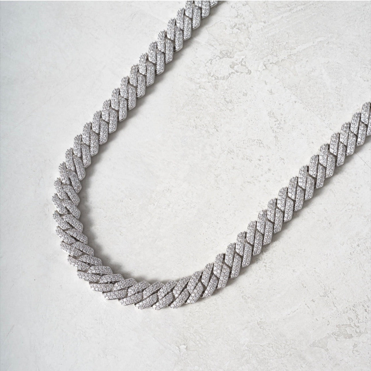 Kingdom Cuban Link + FREE Tennis Chain | WHITE GOLD[br] EVERYTHING BELOW IS INCLUDED: [br] Cuban Link Chain[br] Tennis Chain [br](CZ Stones & 18k White Gold Plated) image 2