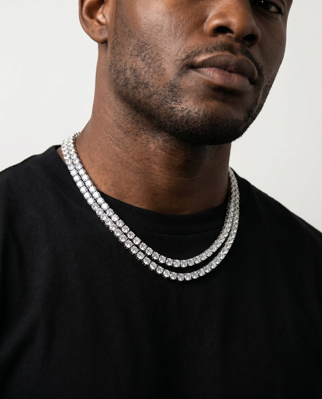 Buy the Cuban Link + Get 2 Pieces Free | WHITE GOLD[br] EVERYTHING BELOW IS INCLUDED: [br] Cuban Link Chain[br] Tennis Chain [br] Kingdom Built Presidential Watch [br](CZ Stones & 18k White Gold Plated)[br] 10MM image 5