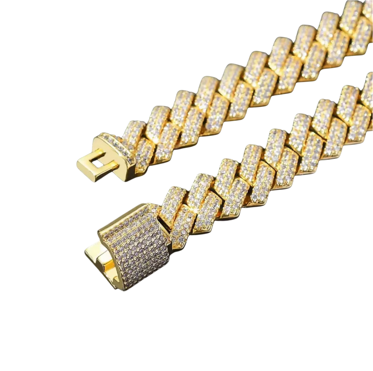 Kingdom Cuban Link (Gold)[br] 18k Gold Plated & CZ Stones[br] 10MM image 5