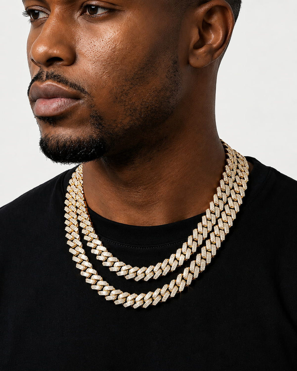 Buy the Cuban Link + Get 2 Pieces Free | GOLD[br] EVERYTHING BELOW IS INCLUDED: [br] Cuban Link Chain[br] Tennis Chain [br] Kingdom Built Presidential Watch [br](CZ Stones & 18k Gold Plated)[br] 10MM image 2