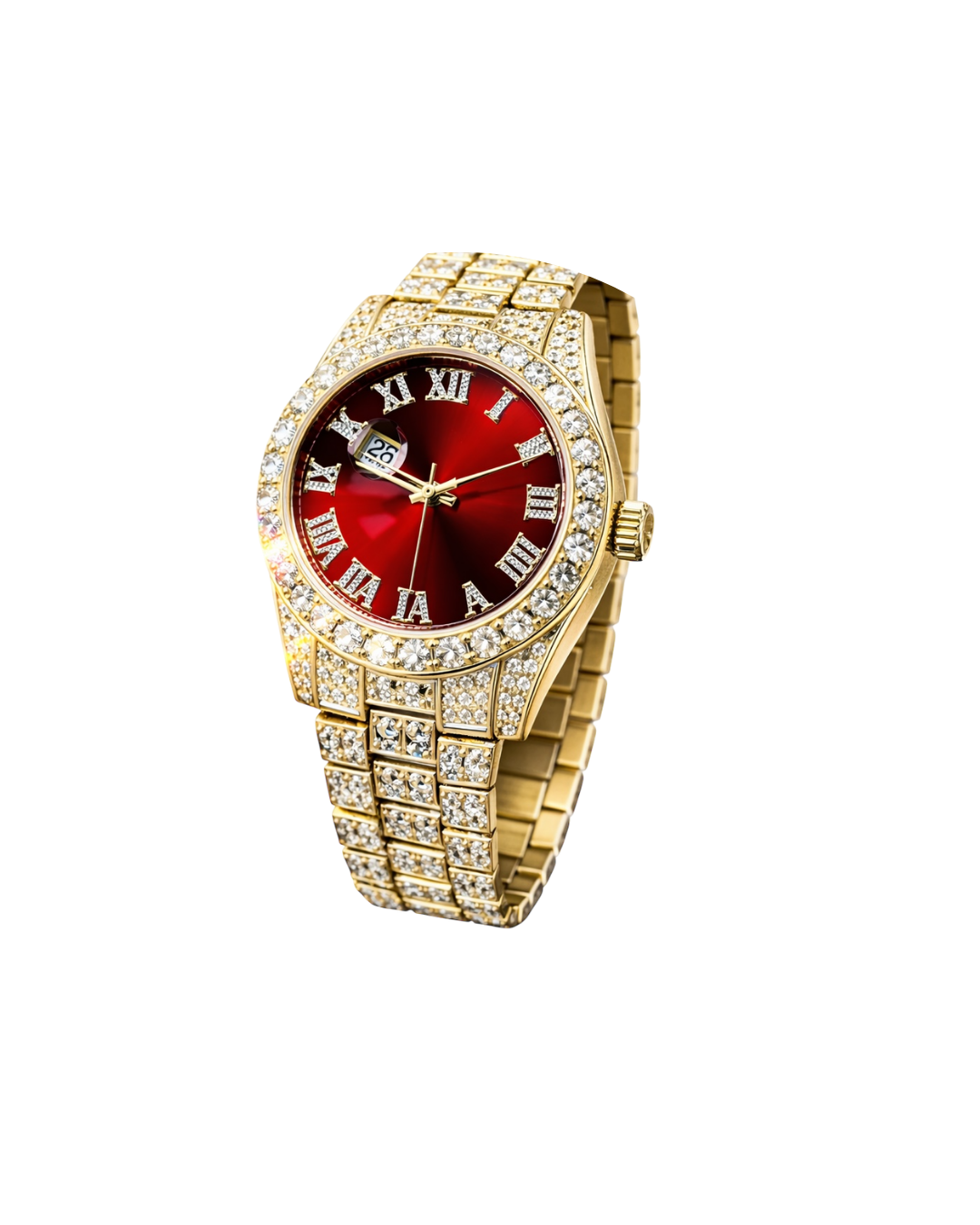 Buy the Cuban Link + Get 2 Pieces Free | GOLD[br] EVERYTHING BELOW IS INCLUDED: [br] Cuban Link Chain[br] Tennis Chain [br] Kingdom Built Presidential Watch [br](CZ Stones & 18k Gold Plated)[br] 10MM image 10