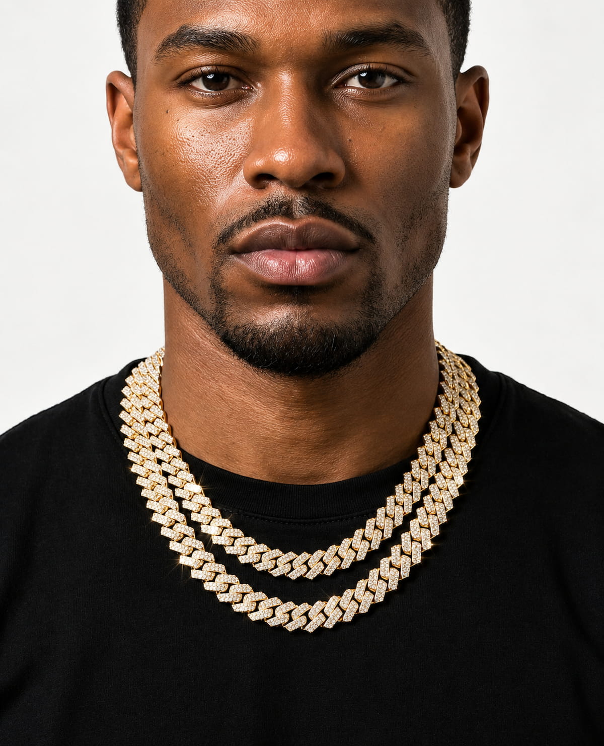 Buy the Cuban Link + Get 2 Pieces Free | GOLD[br] EVERYTHING BELOW IS INCLUDED: [br] Cuban Link Chain[br] Tennis Chain [br] Kingdom Built Presidential Watch [br](CZ Stones & 18k Gold Plated)[br] 10MM image 1