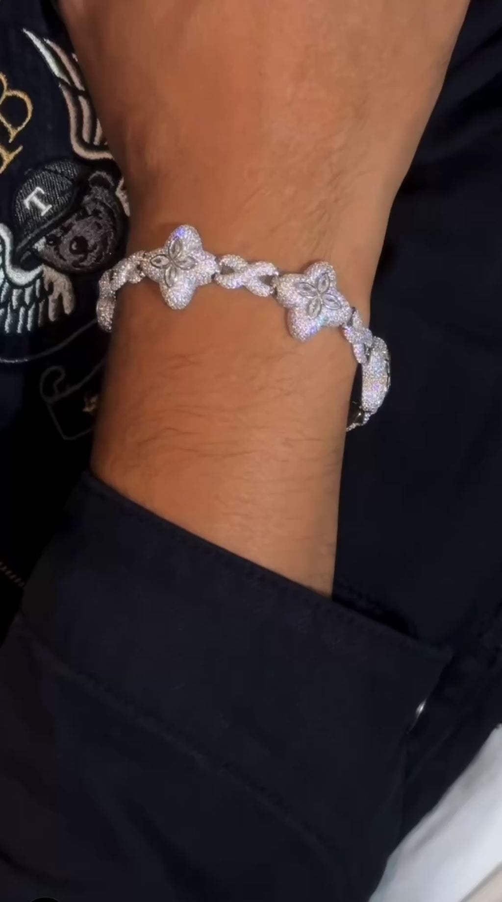 Iced Out Four Clover Bracelet
