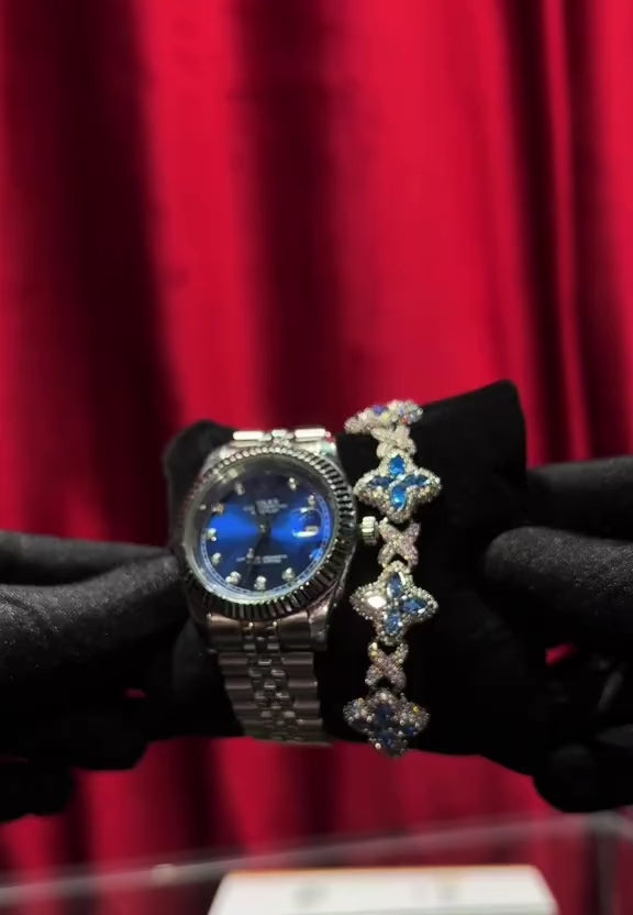 Iced Out Four Clover Bracelet