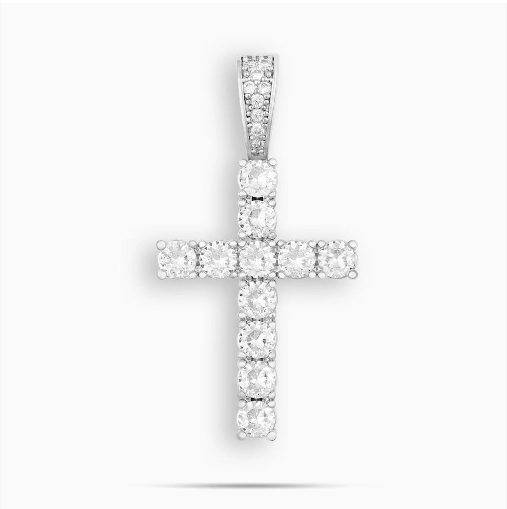 white gold cross pendant