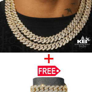 free kingdom cuban link + bracelet set (gold)