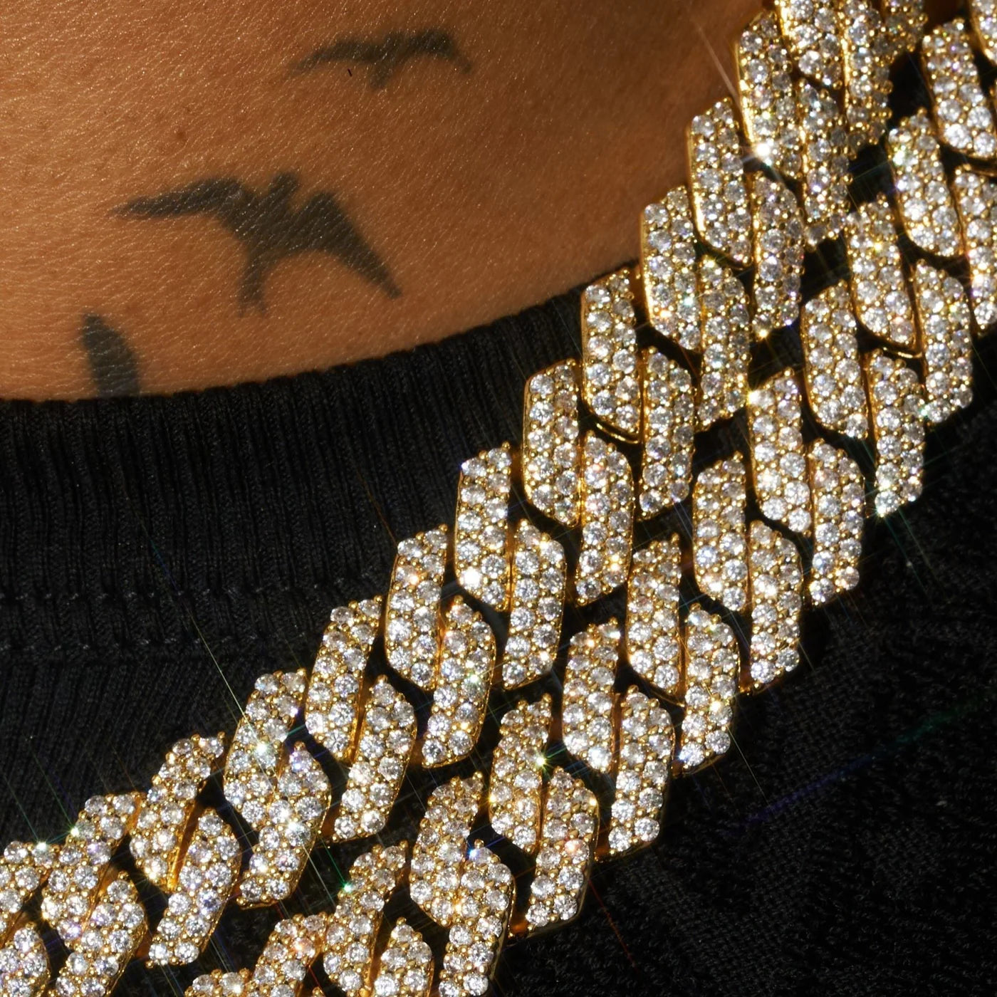 iced out cuban link chain + bracelet set (gold) iced out cuban link chain + bracelet set (gold)