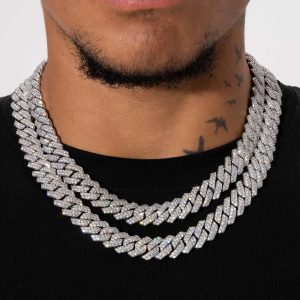 free iced kingdom cuban link chain + bracelet set (white gold)