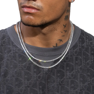 free kingdom tennis chain + bracelet set (white gold)